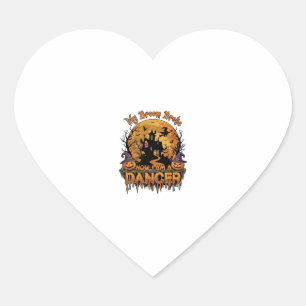 Pegatina En Forma De Corazón Bailarina de Escoba Rota Casa Embrujada de Hallowe