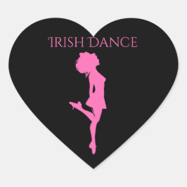 Pegatina En Forma De Corazón Bailarina irlandesa zapatilla dura danza negra y r