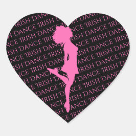 Pegatina En Forma De Corazón Bailarina irlandesa zapatilla dura danza rosa y ne