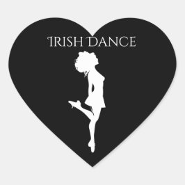 Pegatina En Forma De Corazón Bailarina irlandesa zapato duro danza negra y blan