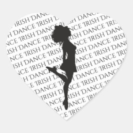 Pegatina En Forma De Corazón Bailarina irlandesa zapato duro danza negra y blan