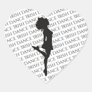 Pegatina En Forma De Corazón Bailarina irlandesa zapato duro danza negra y blan