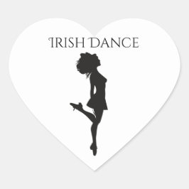 Pegatina En Forma De Corazón Bailarina irlandesa zapato duro danza negra y blan