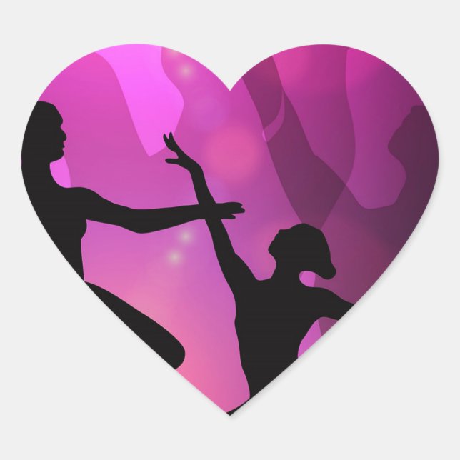 Pegatina En Forma De Corazón Bailarines de Ballet (Anverso)