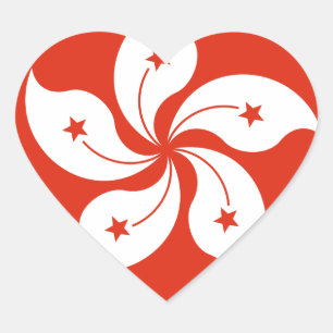 Pegatina En Forma De Corazón ¡Bajo costo! Bandera de Hong Kong