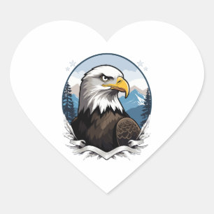 Pegatina En Forma De Corazón Bald Eagle