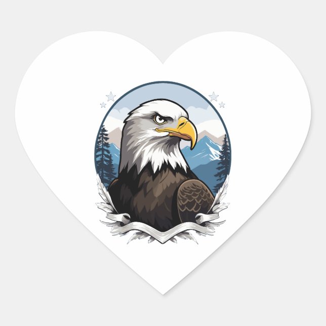 Pegatina En Forma De Corazón Bald Eagle (Anverso)