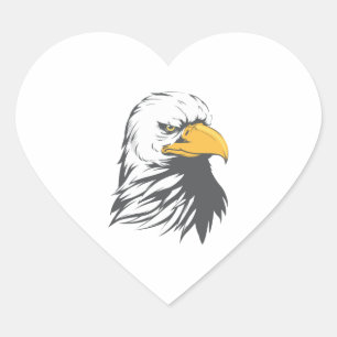 Pegatina En Forma De Corazón Bald Eagle Head Personalizado