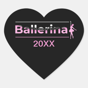 Pegatina En Forma De Corazón Ballerina - Arco de bailarina de ballet Arte Minim