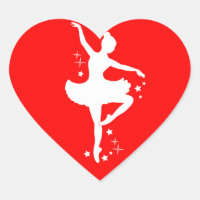 Ballerina con estrellas en Silhouette en el corazó