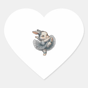 Pegatina En Forma De Corazón Ballet Bunny Ballerina Rabbit Ballet Bunny Dance T