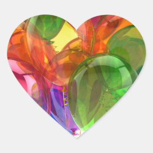 Pegatina En Forma De Corazón Ballons coloridos