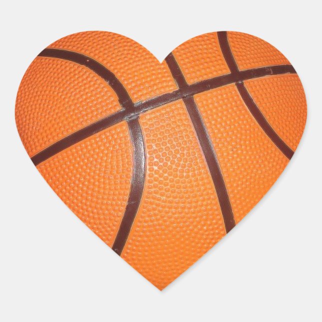 Pegatina En Forma De Corazón Baloncesto (Anverso)