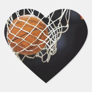 Pegatina En Forma De Corazón Baloncesto