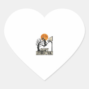 Pegatina En Forma De Corazón Baloncesto de Halloween Feliz Halloween Deporte Vi