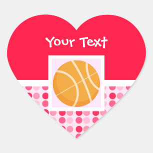 Pegatina En Forma De Corazón Baloncesto lindo
