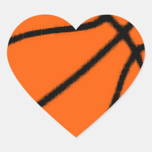 Pegatina En Forma De Corazón baloncesto (pelota)