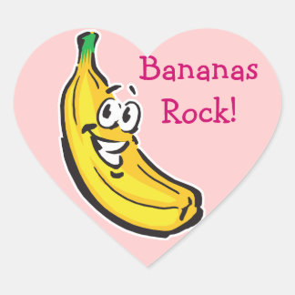 Pegatina En Forma De Corazón banana feliz