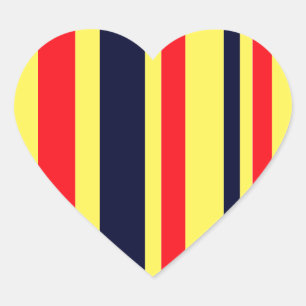 Pegatina En Forma De Corazón Bandas Blanca, Azul Y Roja