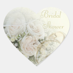 Pegatina En Forma De Corazón Bandas bodas, Rosas y duchas de novias de encaje
