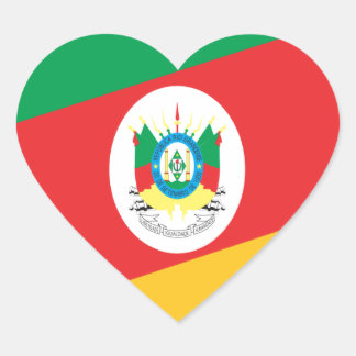 Pegatina En Forma De Corazón Bandeira Rio Grande do Sul Brasil