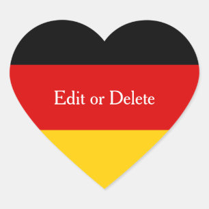 Pegatina En Forma De Corazón Bandera alemana colorea oro rojo negro personaliza