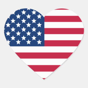 Pegatina En Forma De Corazón Bandera Americana