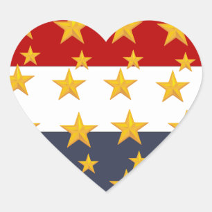 PEGATINA EN FORMA DE CORAZÓN BANDERA AMERICANA