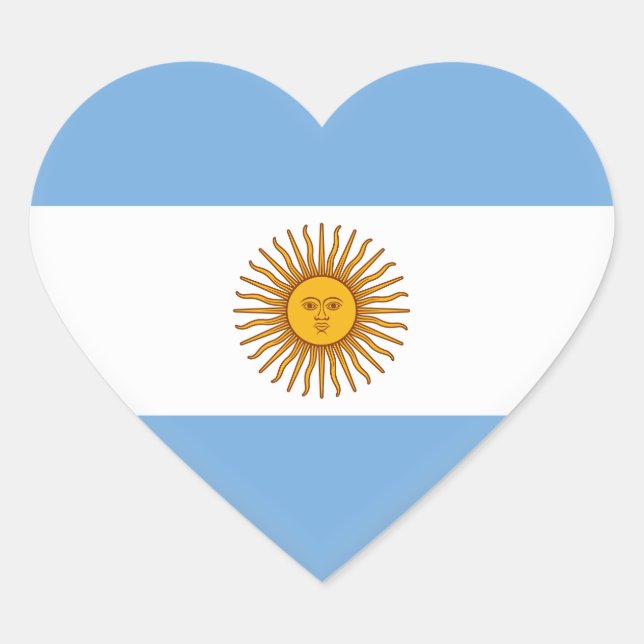 Pegatina En Forma De Corazón Bandera argentina (Anverso)