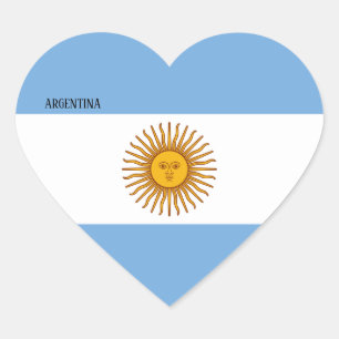 Pegatina En Forma De Corazón Bandera argentina espléndida patriótica