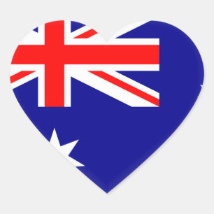 Pegatina En Forma De Corazón Bandera australiana