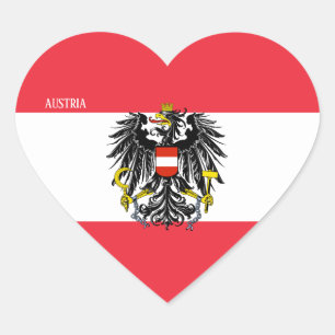 Pegatina En Forma De Corazón Bandera austriaca espléndida patriótica