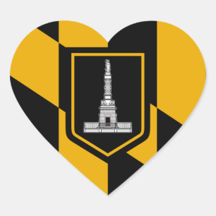 Pegatina En Forma De Corazón Bandera Baltimore