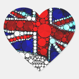 Pegatina En Forma De Corazón Bandera británica moderna de Union Jack