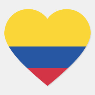 Pegatina En Forma De Corazón Bandera cardíaca colombiana/colombiana