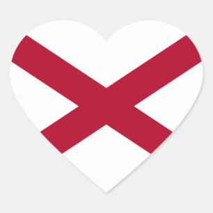 Pegatina En Forma De Corazón bandera de Alabama