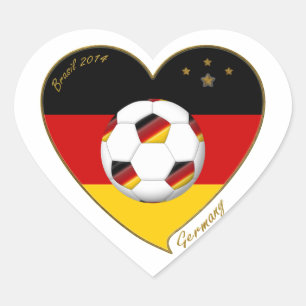 Pegatina En Forma De Corazón Bandera de ALEMANIA FÚTBOL de equipo nacional 2014