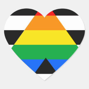 Pegatina En Forma De Corazón Bandera de Aliado Heterosexual