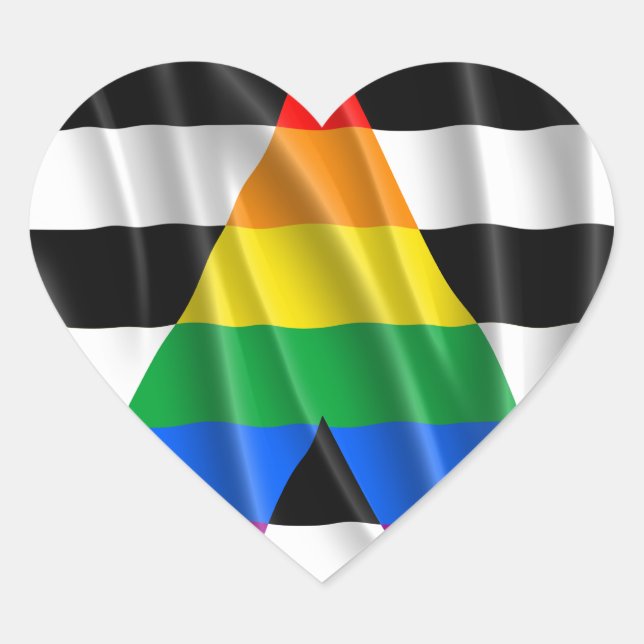 PEGATINA EN FORMA DE CORAZÓN BANDERA DE ALIADO RECTO (Anverso)