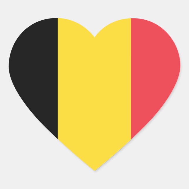 Pegatina En Forma De Corazón Bandera de Bélgica (Anverso)