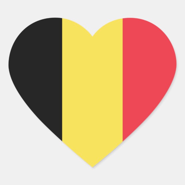 Pegatina En Forma De Corazón Bandera de Bélgica (Anverso)