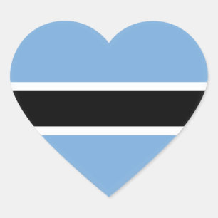 Pegatina En Forma De Corazón Bandera de Botsuana