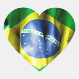 Pegatina En Forma De Corazón Bandera de Brasil