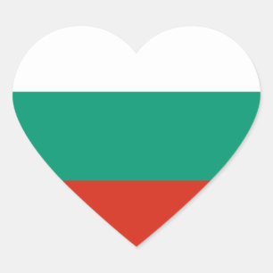 Pegatina En Forma De Corazón Bandera de Bulgaria