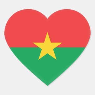 Pegatina En Forma De Corazón Bandera de Burkina Faso