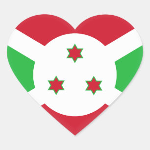 Pegatina En Forma De Corazón Bandera de Burundi
