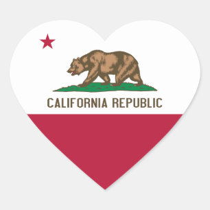 Pegatina En Forma De Corazón Bandera de California