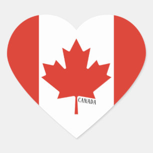 Pegatina En Forma De Corazón Bandera de Canadá espléndido Pegatina del Corazón 