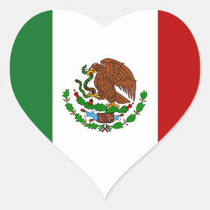 Pegatina En Forma De Corazón Bandera de Cinco de Mayo en México