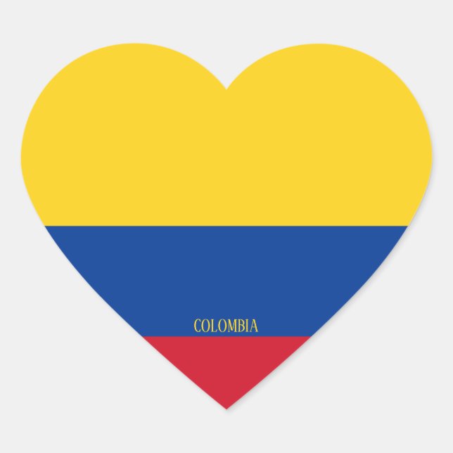 Pegatina En Forma De Corazón Bandera de Colombia espléndida patriótica (Anverso)